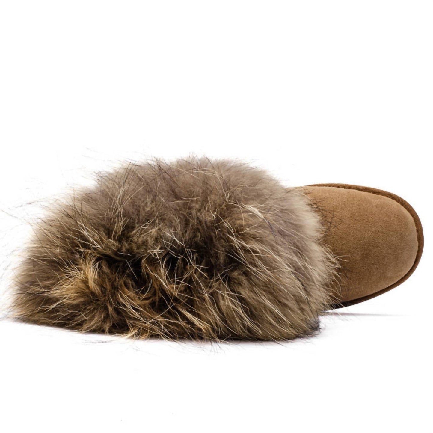 Spring Step Shoes - Women's Shearling Winter Boots With Racoon Fur