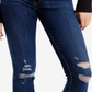 Calça jeans skinny rasgada Levi's 711 feminina Damage Is Done Wash, azul, tamanho 24x30