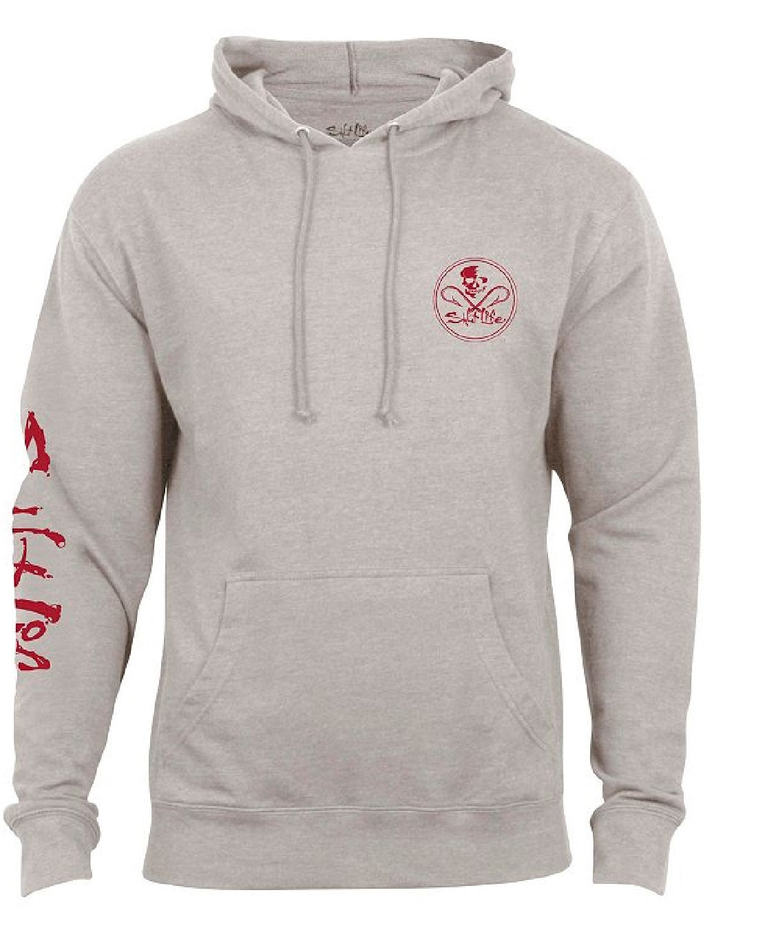 Moletom com capuz masculino Salt Life Skull and Hooks Bege, tamanho médio