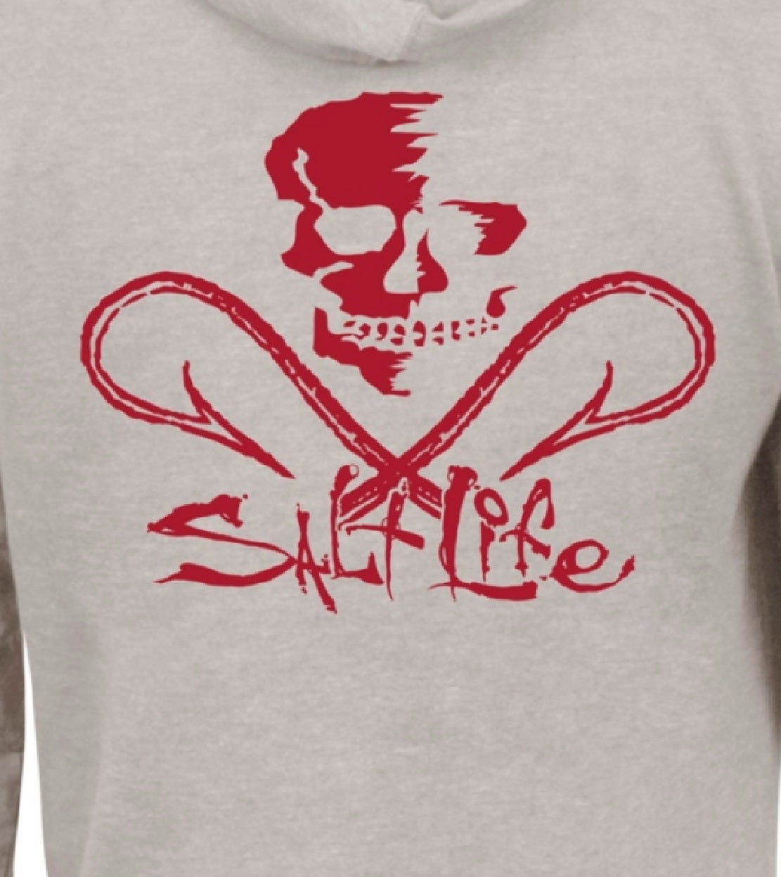 Moletom com capuz masculino Salt Life Skull and Hooks Bege, tamanho médio