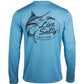 Camiseta masculina Salt Life Marlin Lure Performance de manga comprida, azul, tamanho grande