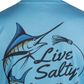 Camiseta masculina Salt Life Marlin Lure Performance de manga comprida, azul, tamanho grande