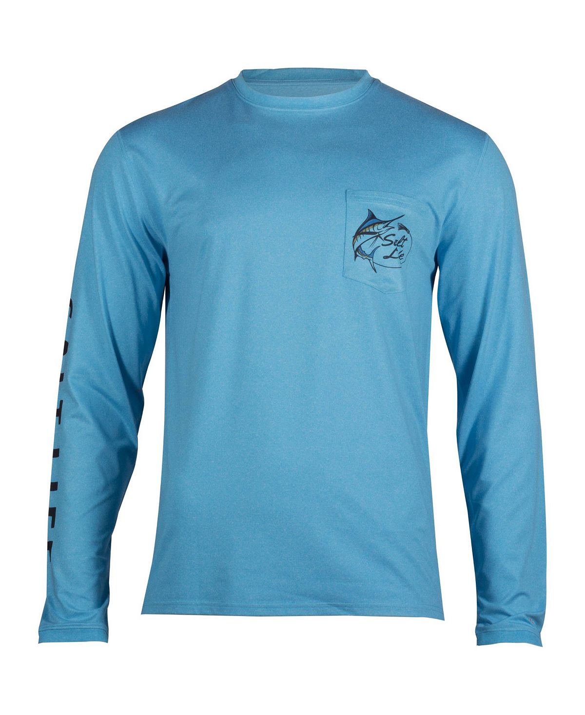 Camiseta masculina Salt Life Marlin Lure Performance de manga comprida, azul, tamanho extragrande