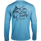 Camiseta masculina Salt Life Marlin Lure Performance de manga comprida, azul, tamanho extragrande