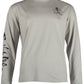 Camiseta de pesca masculina Salt Life Performance com logotipo gráfico de manga comprida, cinza, tamanho extragrande