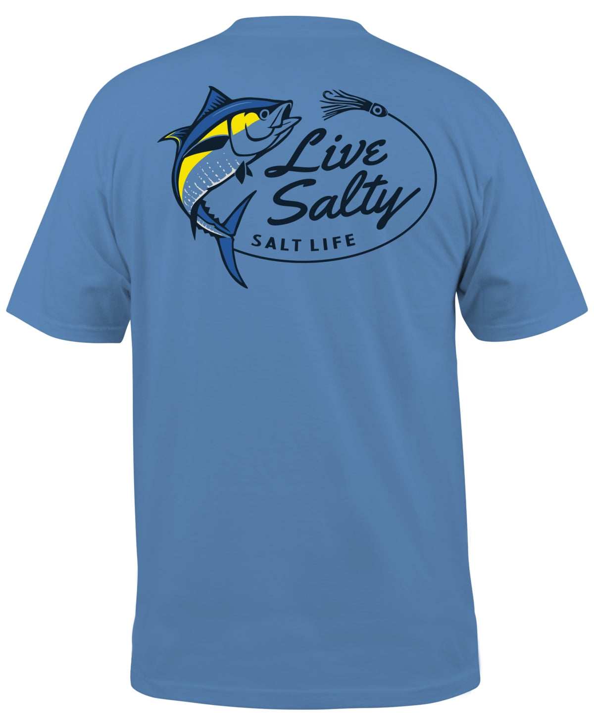 Camiseta masculina Salt Life Salty Tuna manga curta azul tamanho pequeno