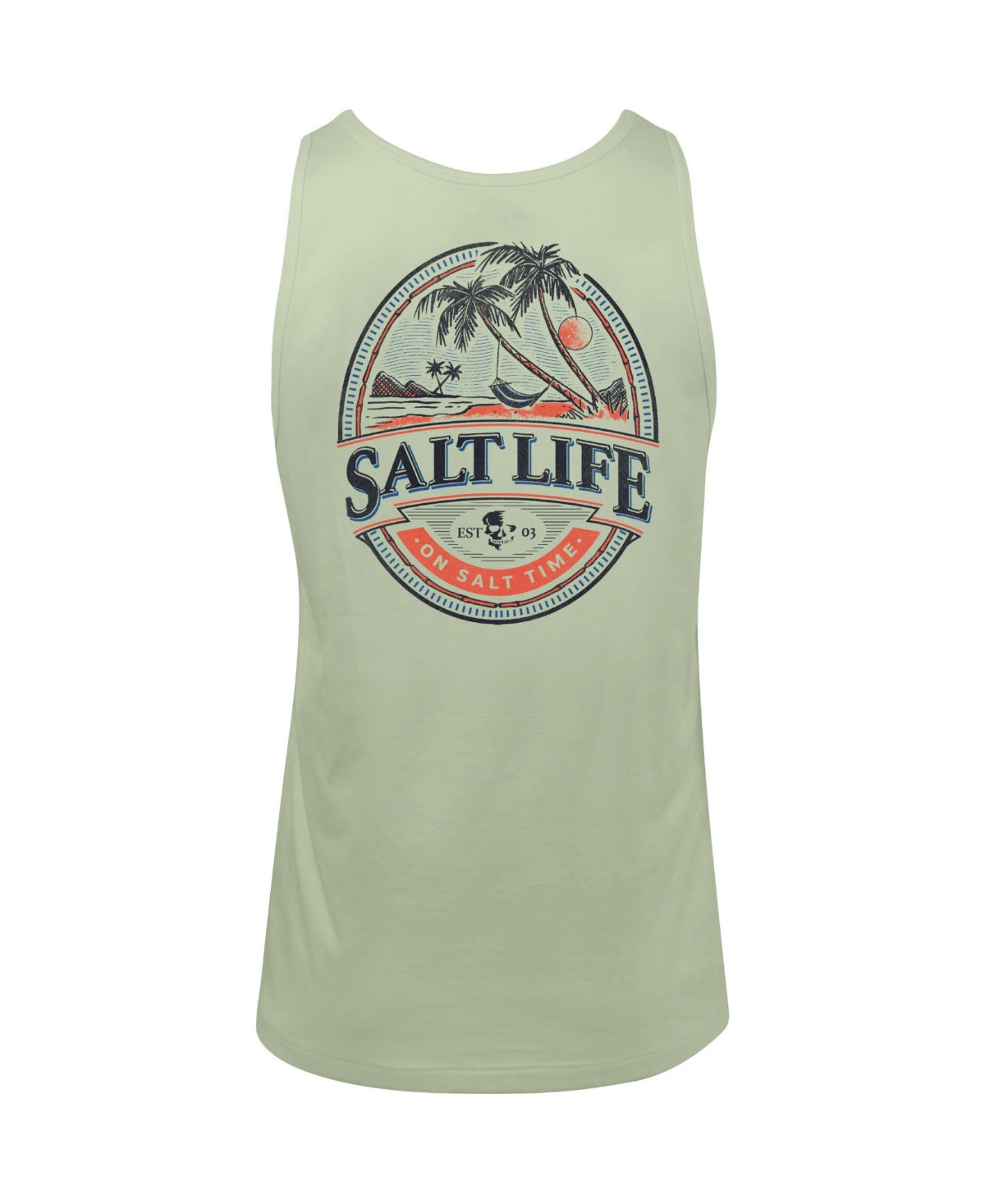 Regata masculina Salt Life Island Hammock verde tamanho médio