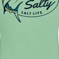 Camiseta masculina Salt Life Marlin Lure Performance de manga comprida, verde, tamanho GG