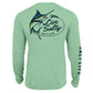 Camiseta masculina de manga comprida Salt Life Marlin Lure Performance - Verde mesclado sálvia, tamanho 2XL