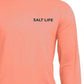 Camiseta masculina Salt Life Pirates Cove manga comprida rosa tamanho XX-G