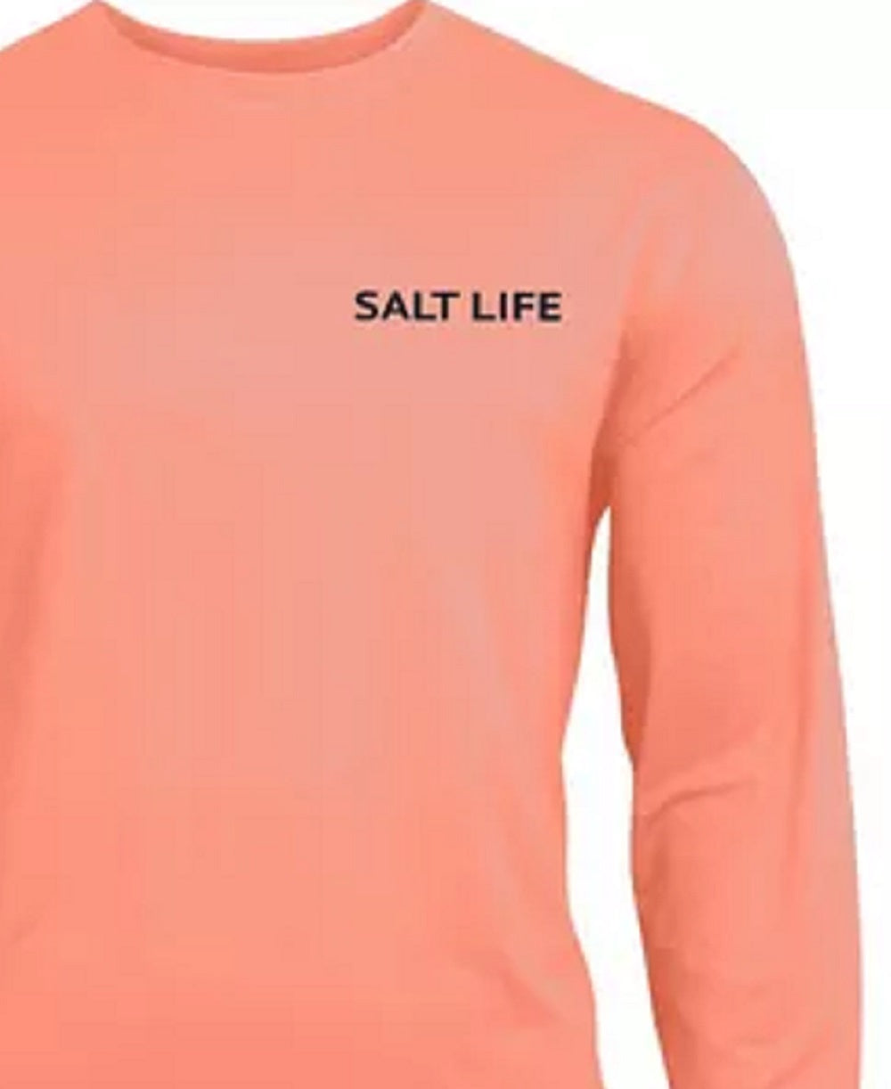Camiseta masculina Salt Life Pirates Cove manga comprida rosa tamanho XX-G