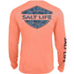 Camiseta masculina Salt Life Pirates Cove manga comprida rosa tamanho XX-G