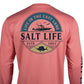 Camiseta masculina Salt Life Performance manga comprida laranja tamanho grande