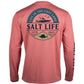 Camiseta masculina Salt Life Performance manga comprida laranja tamanho grande