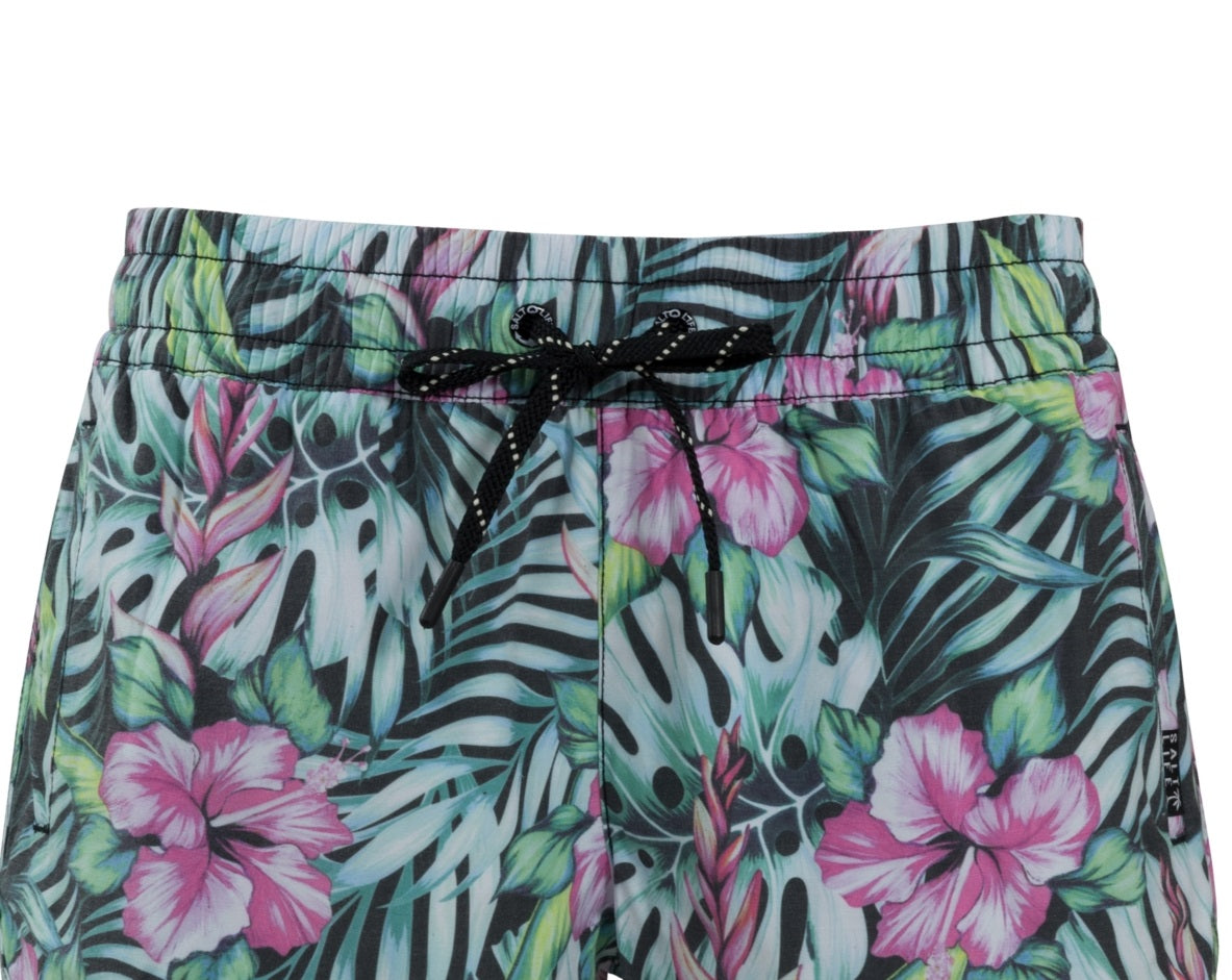 Shorts de vôlei havaiano feminino Salt Life, preto, tamanho extragrande
