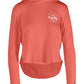 Moletom com capuz feminino Salt Life Seaglass Bay High Low laranja tamanho grande