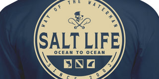 Camiseta masculina de manga comprida Salt Life Ocean to Ocean, azul, tamanho pequeno