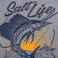 Camiseta masculina Salt Life Golden Hour com estampa de logotipo, manga comprida e bolso, cinza