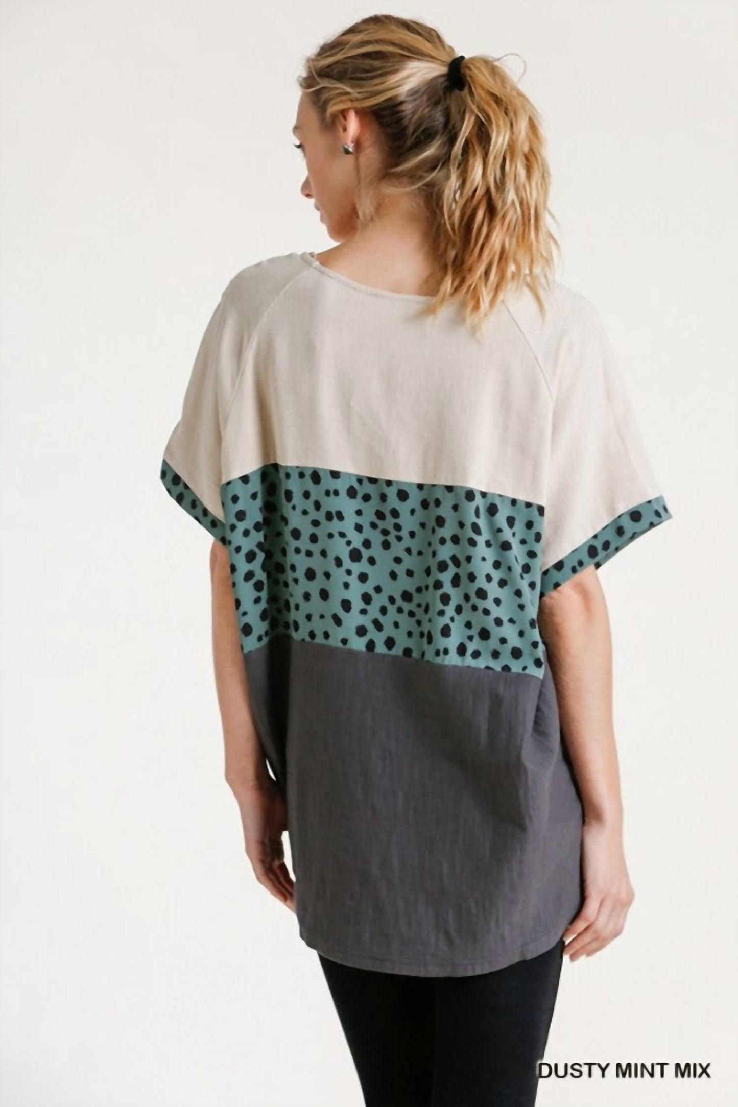 Umgee - Dalmatian Color Block Top