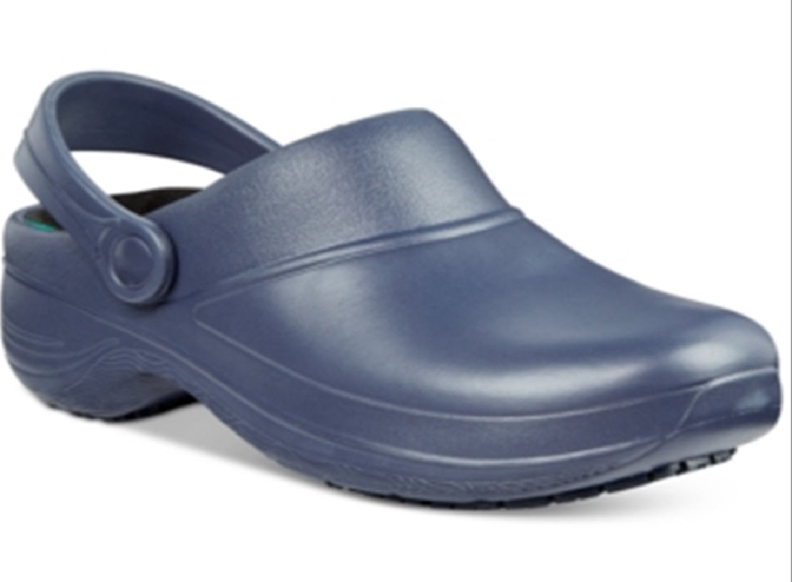 Tamanco de trabalho antiderrapante feminino Easy Street, azul, tamanho 11 M