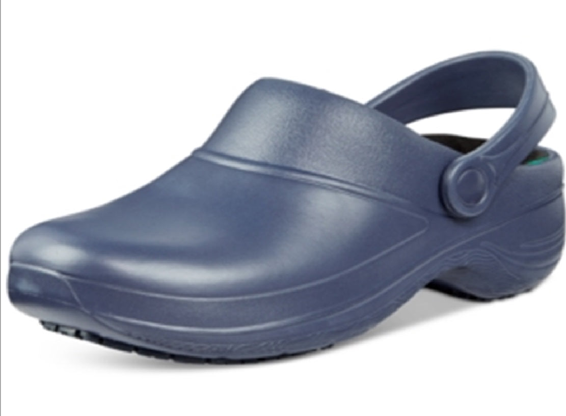 Tamanco de trabalho antiderrapante feminino Easy Street, azul, tamanho 11 M