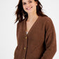 Cardigan infantil com botões frontais, marrom, tamanho P, da Hooked Up By Iot