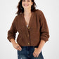 Cardigan infantil com botões frontais, marrom, tamanho P, da Hooked Up By Iot