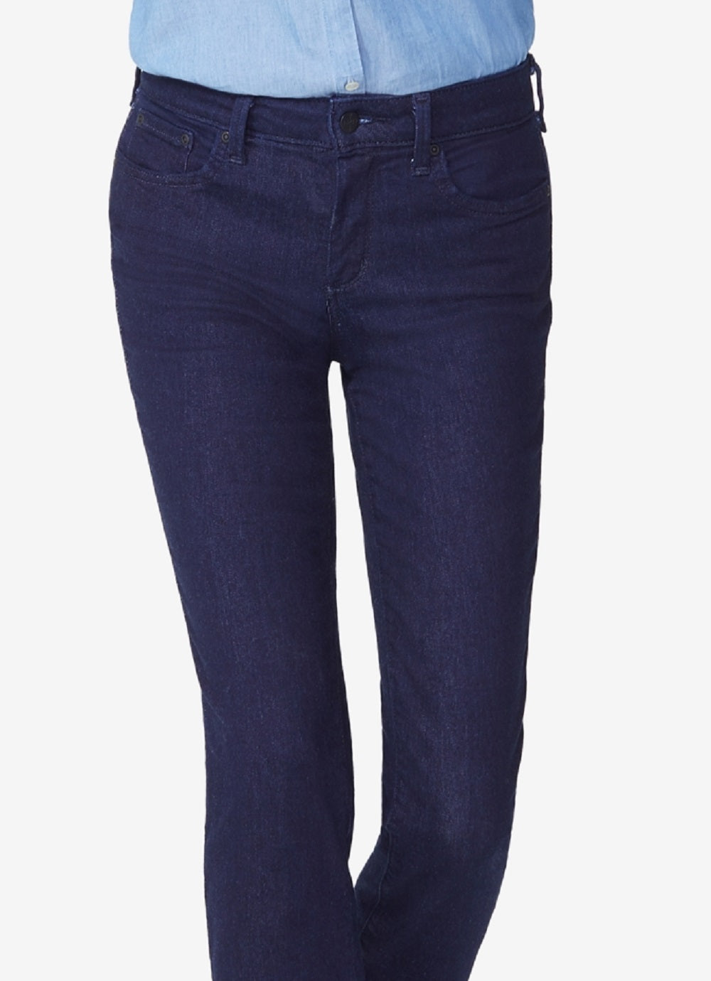 Calça Jeans Slim NYDJ Sheri Tummy Control Feminina Azul Tamanho 2 Petite
