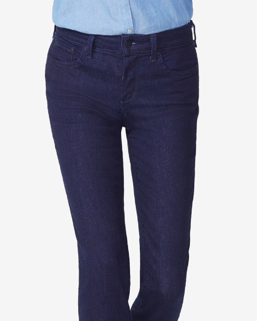 Calça Jeans Slim NYDJ Sheri Tummy Control Feminina Azul Tamanho 14 Petite