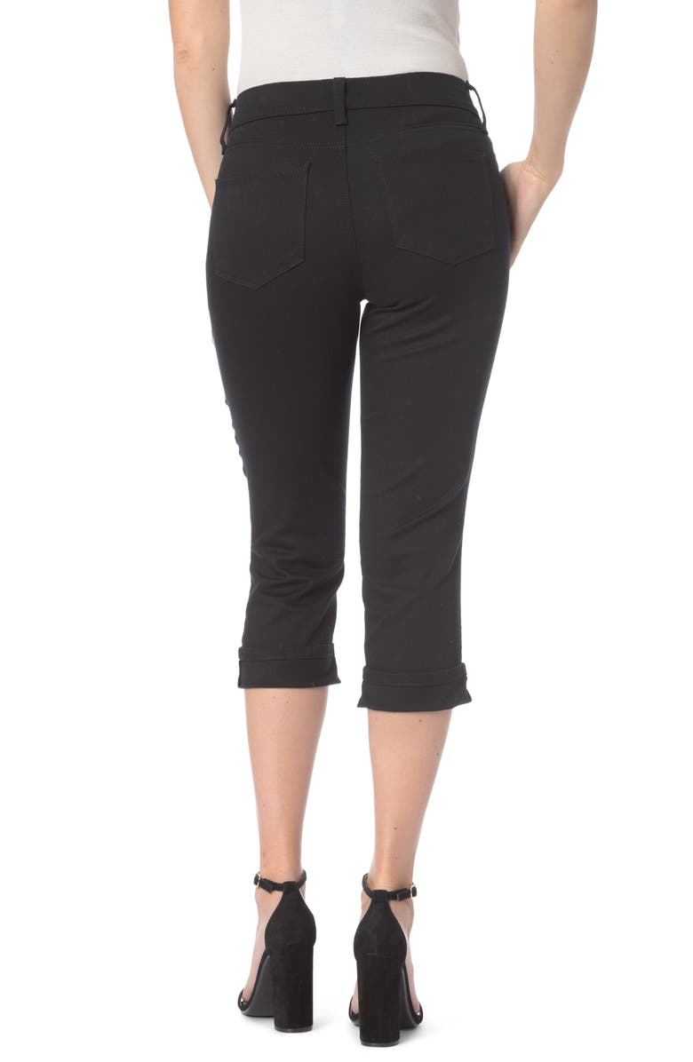 Calça jeans curta com punho elástico Marilyn da NYDJ feminina, preta, tamanho 4