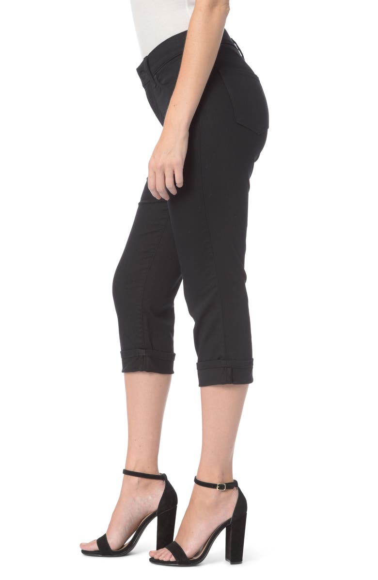 Calça jeans curta com punho elástico Marilyn da NYDJ feminina, preta, tamanho 4