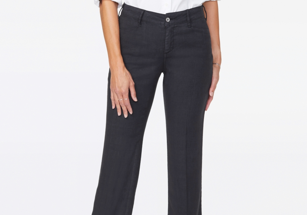 Calças femininas pretas Nydj tamanho médio