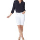 Shorts NYDJ feminino com punho enrolado, branco, tamanho 2