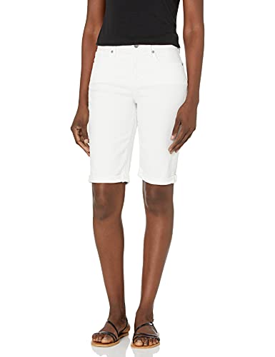Shorts NYDJ feminino com punho enrolado, branco, tamanho 4