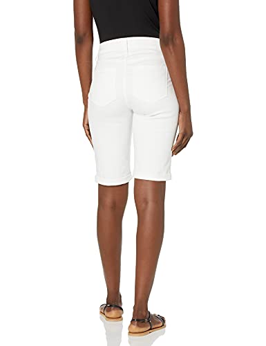 Shorts NYDJ feminino com punho enrolado, branco, tamanho 4