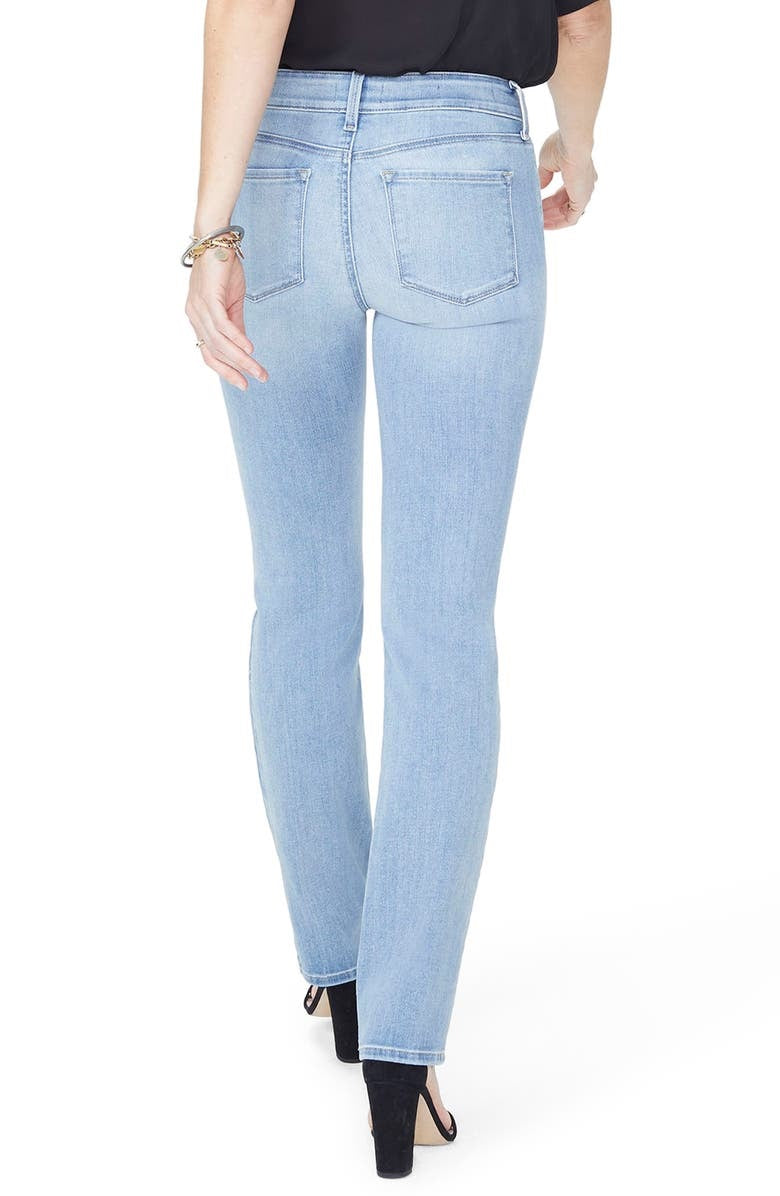 Calça jeans feminina NYDJ Marilyn Stretch com perna reta, azul, tamanho 10