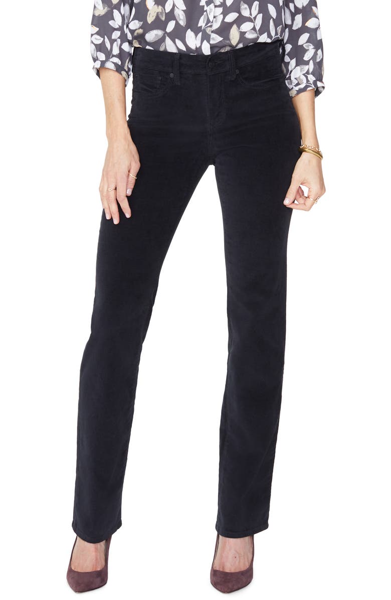 Calça casual feminina Nydj Marilyn Ponte preta tamanho 10
