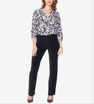 Calça casual feminina Nydj Marilyn Ponte preta tamanho 10