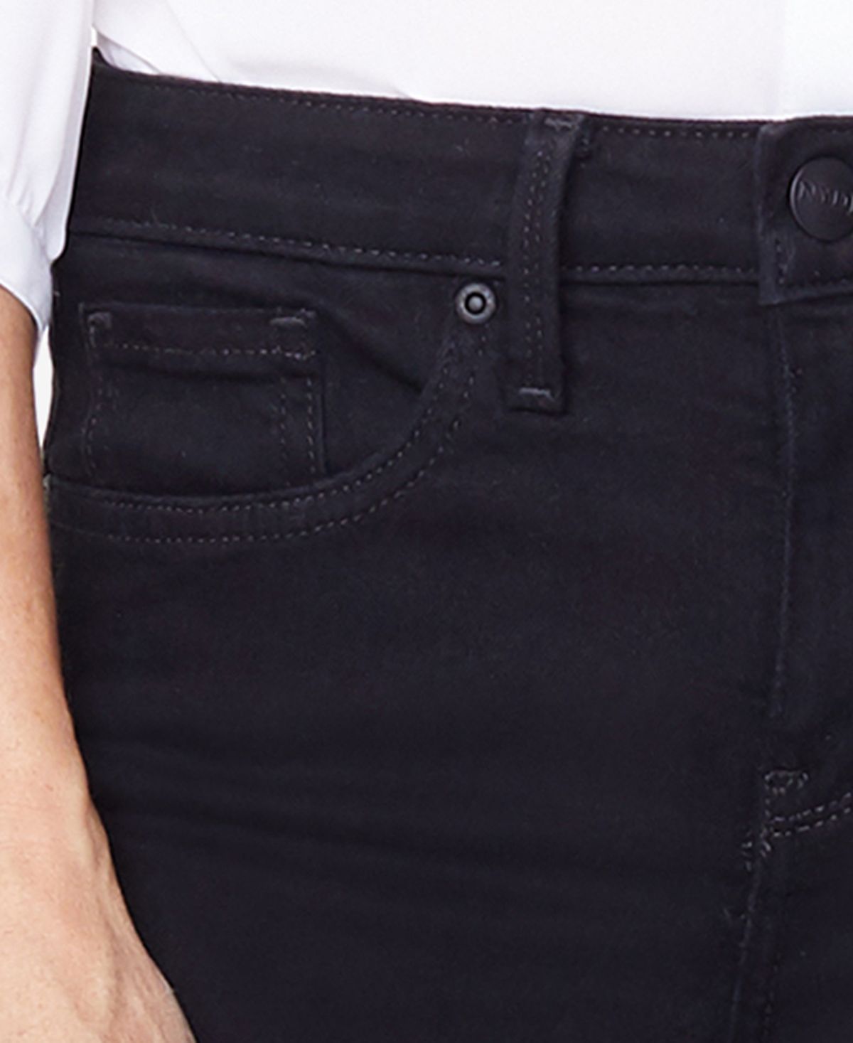 Calça jeans feminina NYDJ Sheri cintura alta slim preta tamanho 18