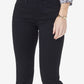 Calça jeans feminina NYDJ Barbara Tummy Control Bootcut preta tamanho 2 Petite