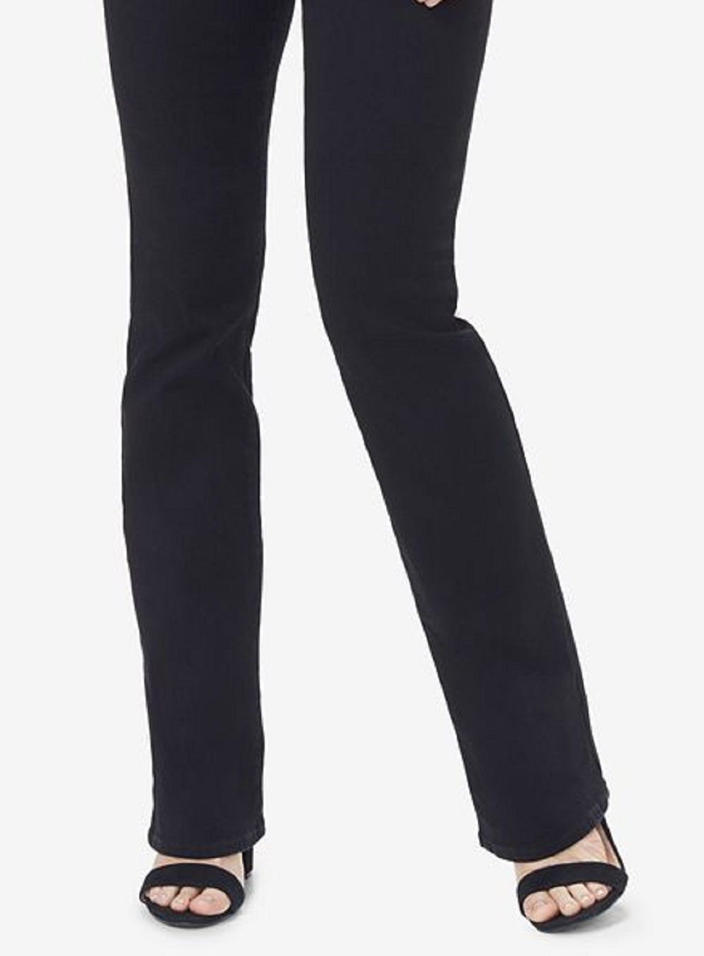 Calça jeans feminina NYDJ Barbara Tummy Control Bootcut preta tamanho 8 Petite