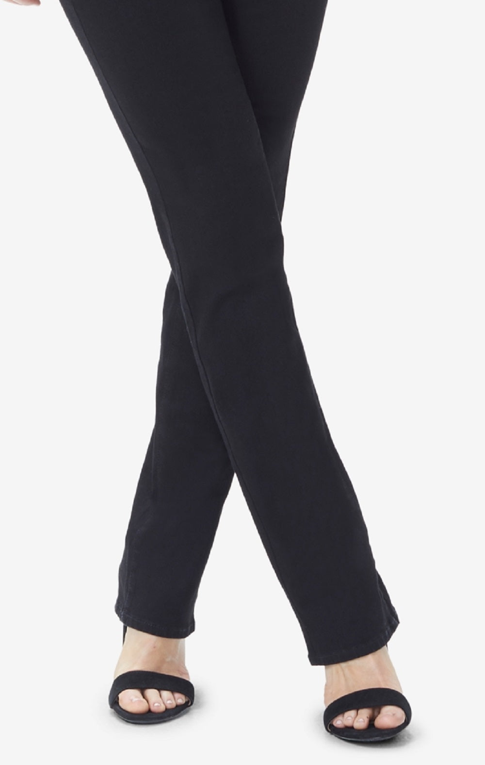 Calça jeans feminina NYDJ Marilyn Tummy-Control com perna reta, preta, tamanho 6, pequena