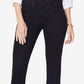 Calça jeans feminina NYDJ Sheri Tummy-Control Slim-Leg preta tamanho 14 Petite