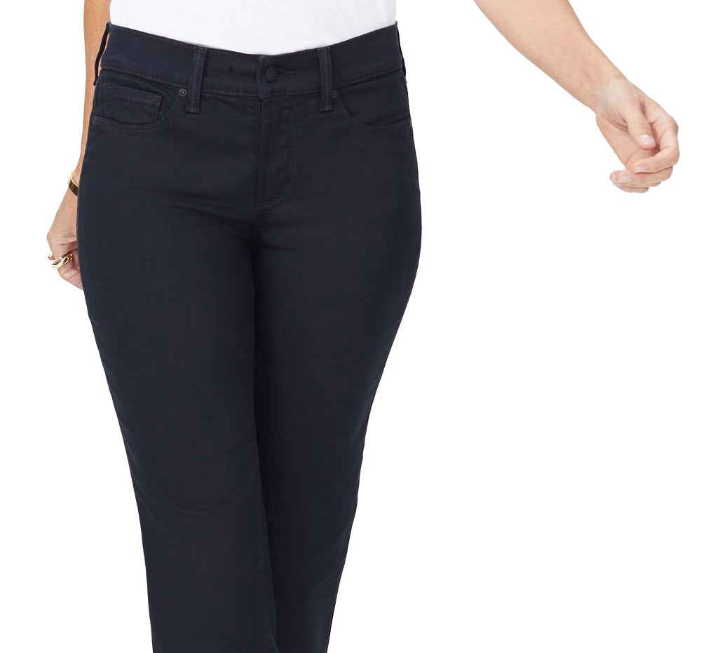 Calça jeans curta reta Marilyn feminina NYDJ, preta, tamanho 14