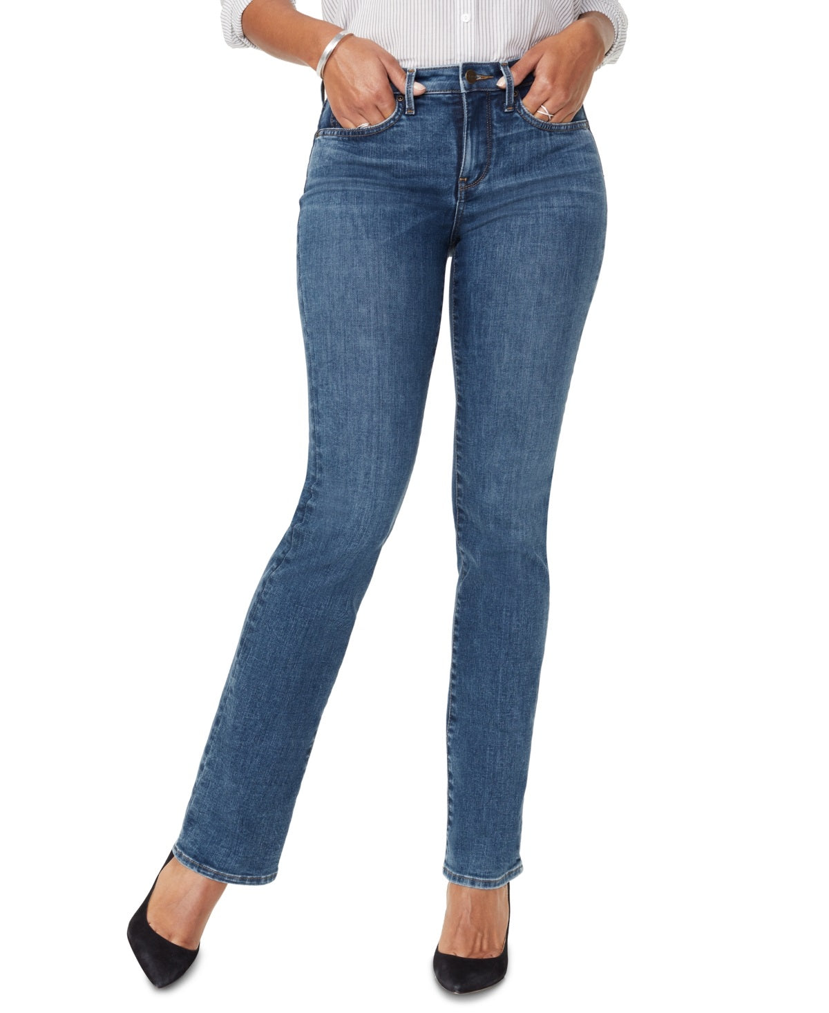 Calça jeans feminina NYDJ Barbara Tummy Control Bootcut, azul, tamanho 0