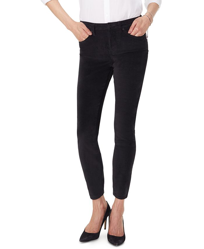 Calça skinny de veludo elástico Ami feminina NYDJ, preta, tamanho 6