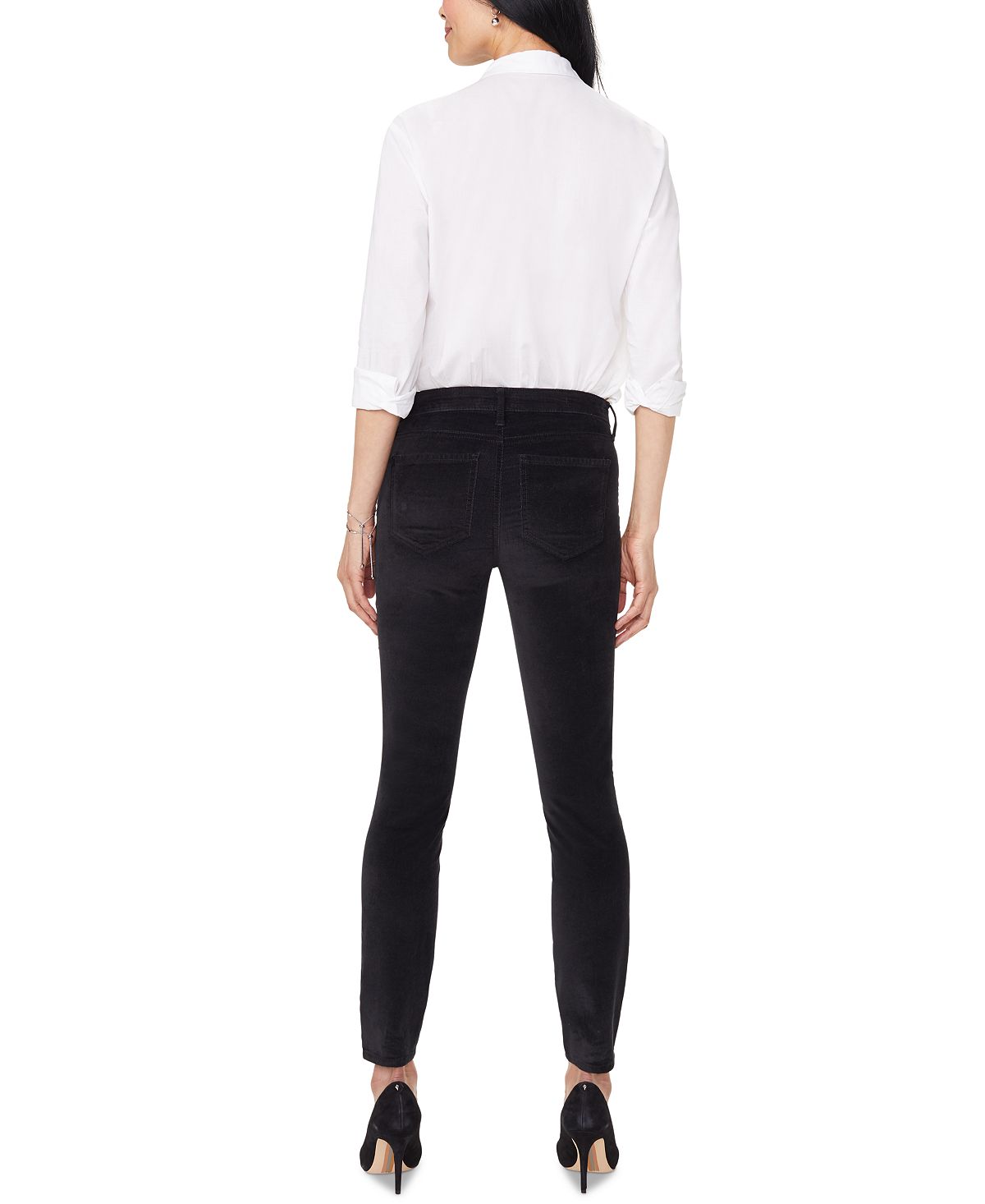 Calça skinny de veludo elástico Ami feminina NYDJ, preta, tamanho 6