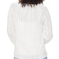 Blusa feminina NYDJ Hayward Stripe Regular Peasant - Branca, tamanho médio