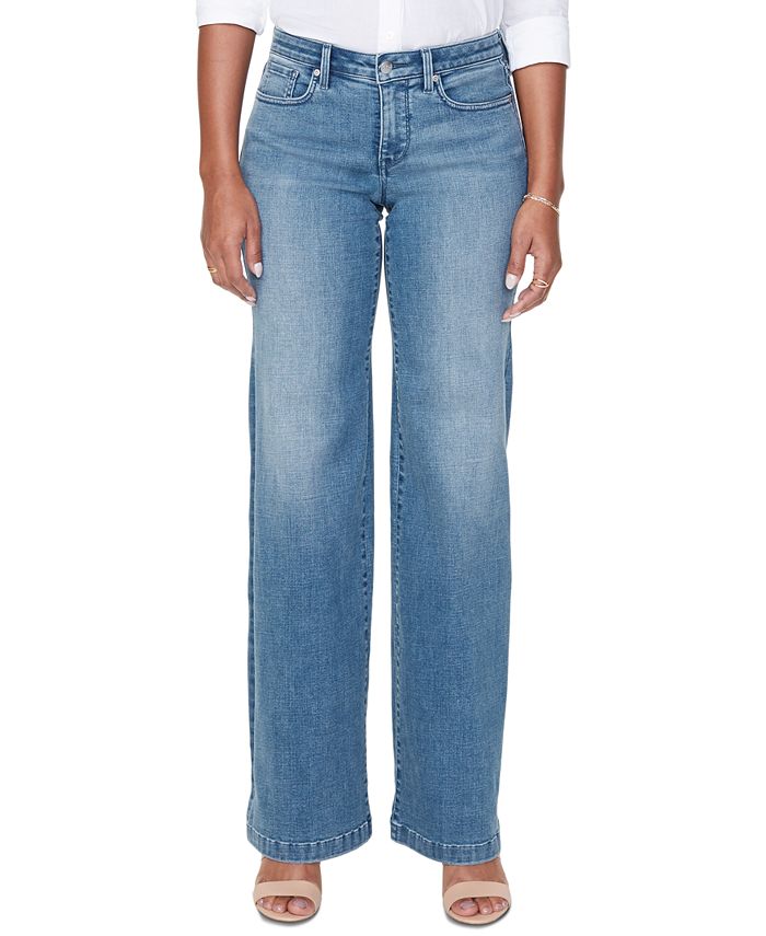 Calça jeans feminina NYDJ Teresa Wide Leg Azul Tamanho 4