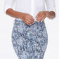Calça jeans feminina NYDJ Sheri Animal Print, cintura média, slim, azul, tamanho 4